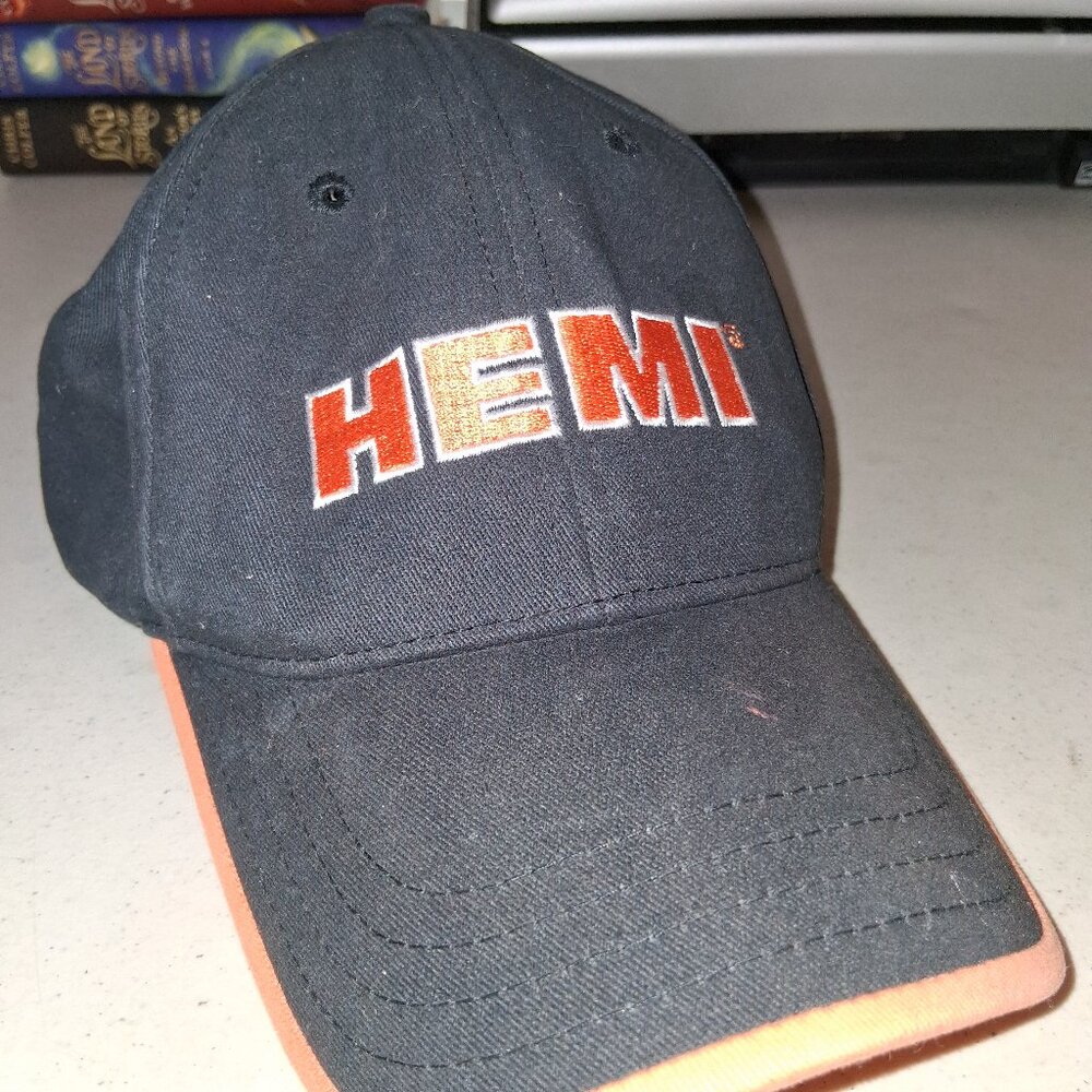 Dodge Ram HEMI Men's Baseball Hat Cap Orange Gray Embroidered Adjustable